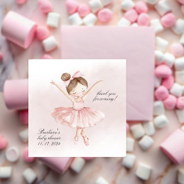 Tarjeta De Agradecimiento Un pequeño Ballerina Watercolor Chica Baby Shower