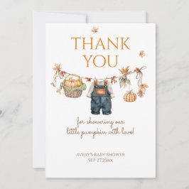 Tarjeta De Agradecimiento Un pequeño Boho ruso de calabaza cae en Baby Showe