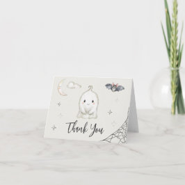 Tarjeta De Agradecimiento ¡Un pequeño BOO casi está listo! Baby Shower de Ha