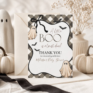 Tarjeta De Agradecimiento Un pequeño Boo está a punto de llegar Baby Shower