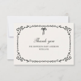 Tarjeta De Agradecimiento Un pequeño Boo Negro Bow Halloween Baby Shower