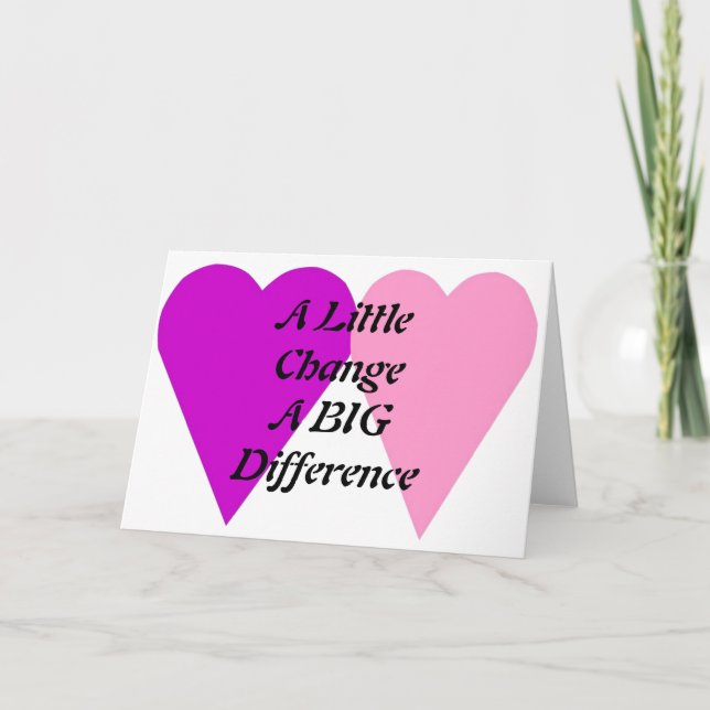 Tarjeta De Agradecimiento Un pequeño cambio una gran diferencia (Anverso)