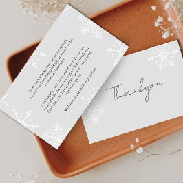 Tarjeta De Agradecimiento Un pequeño copo de nieve Bebé ducha gris Gracias