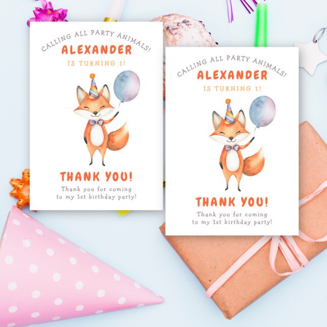 Tarjeta De Agradecimiento Un pequeño cumpleaños de Fox (Subido por el creador)