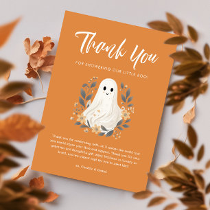 Tarjeta De Agradecimiento Un pequeño fantasma Boo Halloween Baby Shower Grac