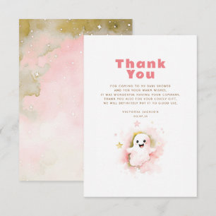 Tarjeta De Agradecimiento Un pequeño fantasma Boo lindo Halloween Gracias