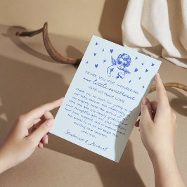 Tarjeta De Agradecimiento Un pequeño Valentín Baby Shower para niño dulzura