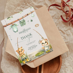 Tarjeta De Agradecimiento Un pescador se tambalea de alegría Baby Shower