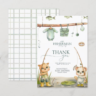 Tarjeta De Agradecimiento Un pescador se tambalea de alegría Baby Shower