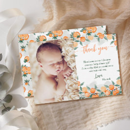 Tarjeta De Agradecimiento Un poco cursi Baby Shower Naranja