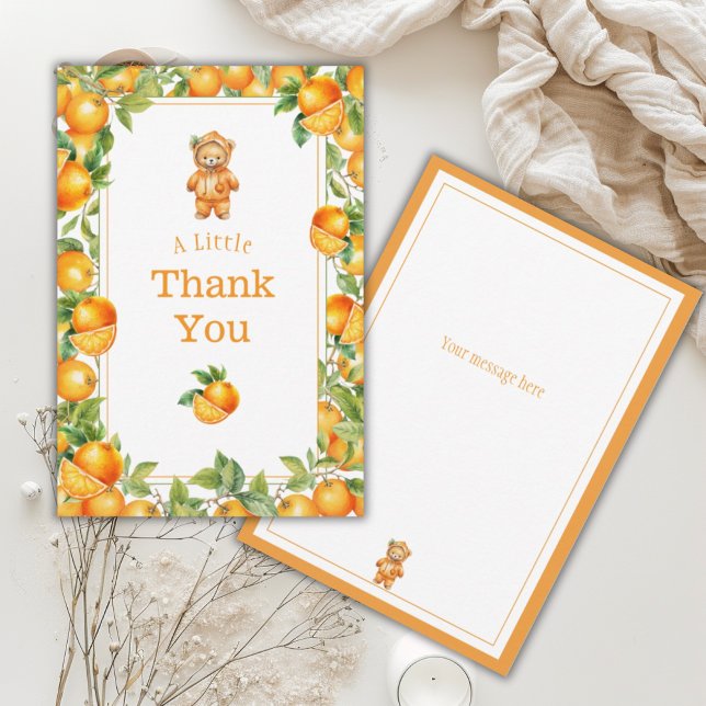 Tarjeta De Agradecimiento Un poco cursi Naranja lleva Baby Shower (Subido por el creador)