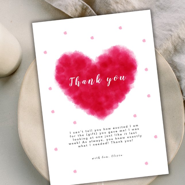 Tarjeta De Agradecimiento Un poco de amor Red Valentine Baby Shower (A Little Sweetheart Red Valentines Baby Shower Thank You Card)