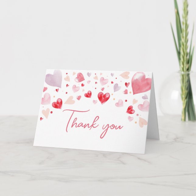 Tarjeta De Agradecimiento Un poco de amor Valentine Baby Shower (Anverso)