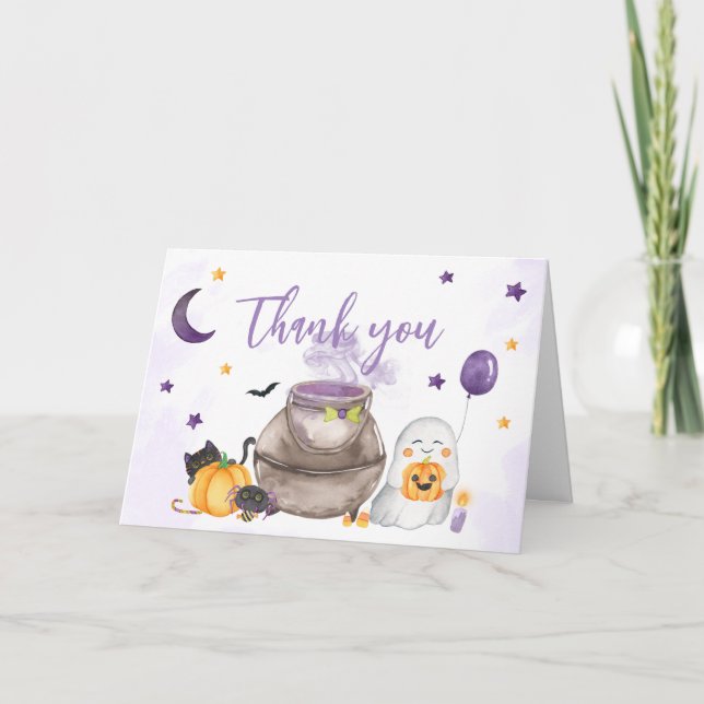 Tarjeta De Agradecimiento Un poco de Baby Shower fantasma (Anverso)