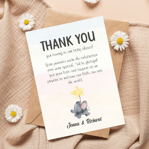 Tarjeta De Agradecimiento Un Poco De Cacahuete Está En Camino De Baby Shower