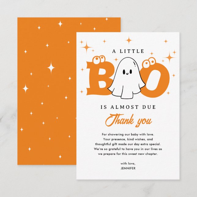 Tarjeta De Agradecimiento Un poco de humor para Fantasma Baby Shower (Anverso / Reverso)