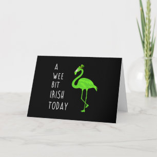 Tarjeta De Agradecimiento Un poco irlandés hoy Flamingo por el Día de Sant