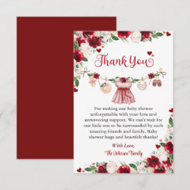 Tarjeta De Agradecimiento Un poco querido Chica de San Valentín Baby Shower