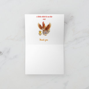 Tarjeta De Agradecimiento Un pollito está en camino
