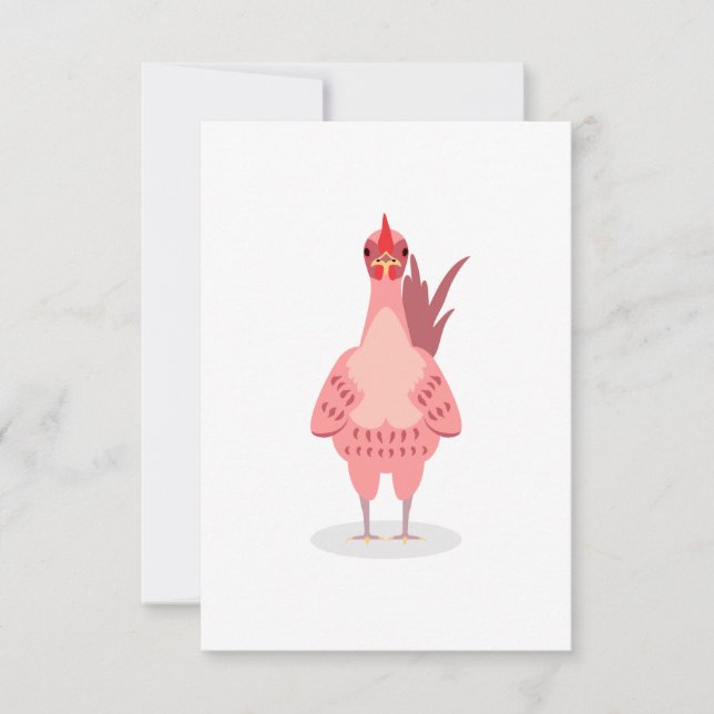 Tarjeta De Agradecimiento Un pollo corto (Anverso)