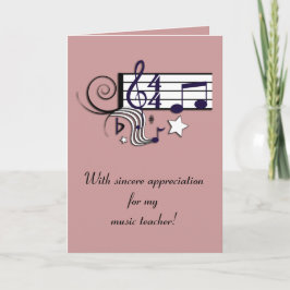 Tarjeta De Agradecimiento Un profesor de música gracias