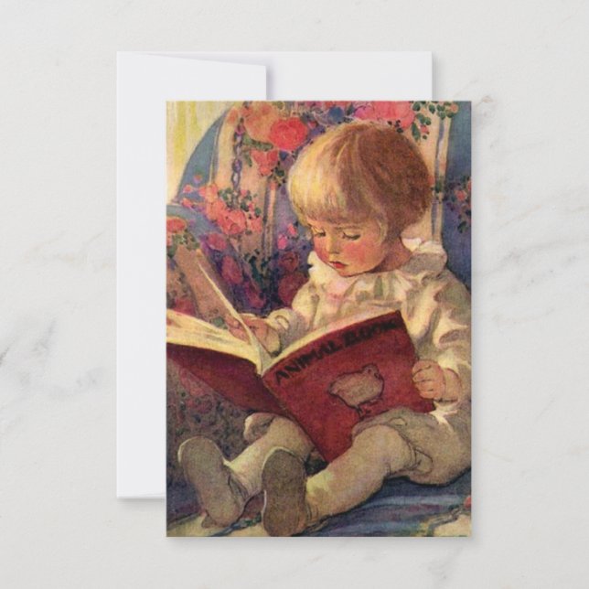 Tarjeta De Agradecimiento “Un rincón tranquilo” de Jessie Willcox Smith (Anverso)