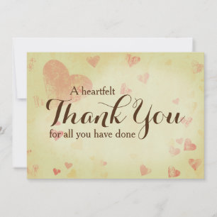 Tarjeta De Agradecimiento Un sentido le agradece cardar 5" x 7",