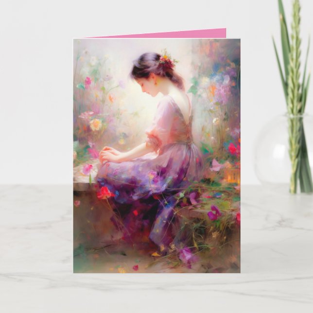 Tarjeta De Agradecimiento Un sueño de Dios de flores (Anverso)