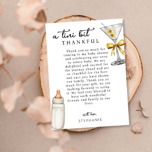 Tarjeta De Agradecimiento Un Tini en camino Baby Shower Martini Amarillo de 