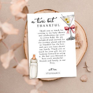 Tarjeta De Agradecimiento Un Tini Está En Camino Pink Martini Baby Shower
