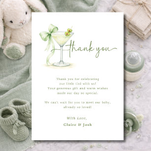 Tarjeta De Agradecimiento Un Tini Un Martini Elegante para Baby Shower