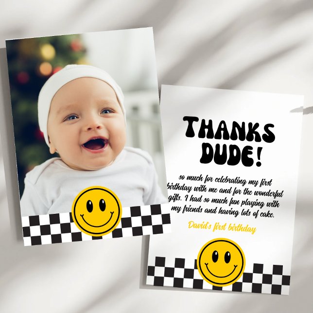 Tarjeta De Agradecimiento Un tipo feliz Face Face Face Aniversario (Subido por el creador)