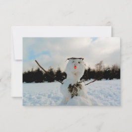 Tarjeta De Agradecimiento Un verdadero hombre de nieve y una foto panorámica