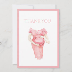 Tarjeta De Agradecimiento Una breve Baby Shower rosa
