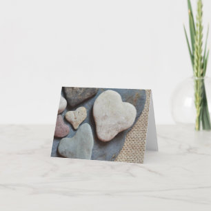 Tarjeta De Agradecimiento Una colección de cartas rocas en forma de corazón
