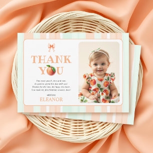 Tarjeta De Agradecimiento Una dulce foto de cumpleaños con melocotón acuarel