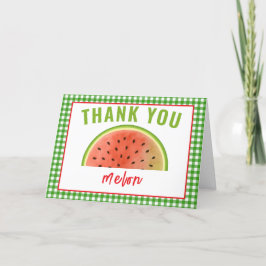 Tarjeta De Agradecimiento Una en una sandía Purpurina Melón Primer cumpleaño