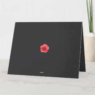 Tarjeta De Agradecimiento una flor roja con un centro negro sobre un trasero
