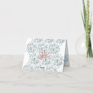 Tarjeta De Agradecimiento una flor roja sobre un fondo negro