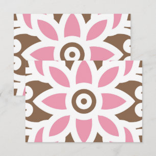 Tarjeta De Agradecimiento una flor rosa de fondo marrón