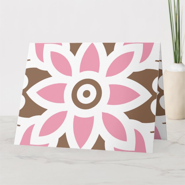 Tarjeta De Agradecimiento una flor rosa de fondo marrón (Anverso)
