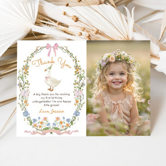 Tarjeta De Agradecimiento Una foto de cumpleaños de Silly Goose Gracias tarj