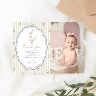 Tarjeta De Agradecimiento Una foto de cumpleaños de una niña gansa tonta