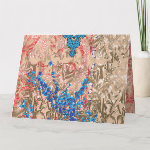 Tarjeta De Agradecimiento una imagen de una bufanda azul y beige