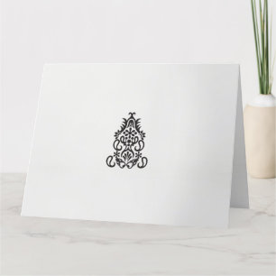 Tarjeta De Agradecimiento una imagen en blanco y negro de un diseño ornament