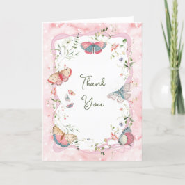 Tarjeta De Agradecimiento Una mariposa bebé va camino a Baby Shower
