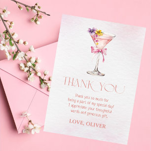 Tarjeta De Agradecimiento Una Martini Un Poco Más Vieja Fiesta de Cumpleaños