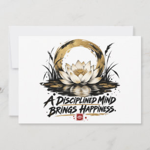 Tarjeta De Agradecimiento Una Mente Disciplinada Trae Felicidad Loto Gracias
