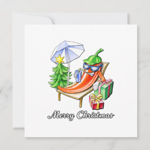 Tarjeta De Agradecimiento Una navidad navideña chilli bajo la sombra del sol