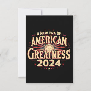 Tarjeta De Agradecimiento Una Nueva Era de Grandeza Americana 2024 Trump Gan